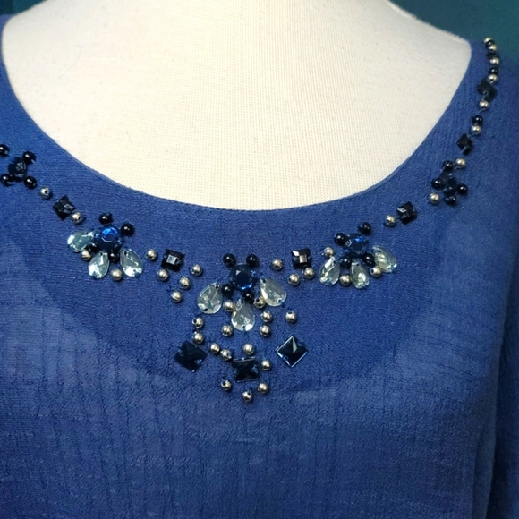 CJ Banks Short Sleeved Embellished Top Size 2X - Picture 4 of 7